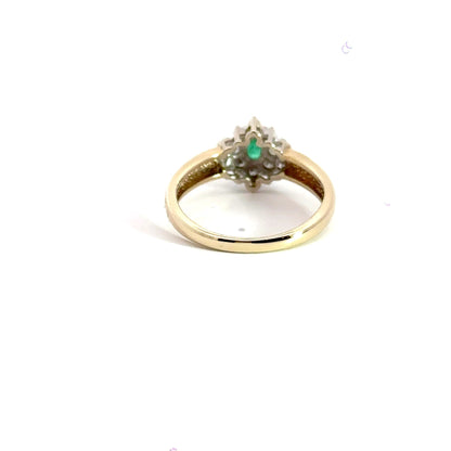 9CT Yellow Gold Emerald and Diamond Aces Jewellers 