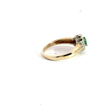 9CT Yellow Gold Emerald and Diamond Aces Jewellers 