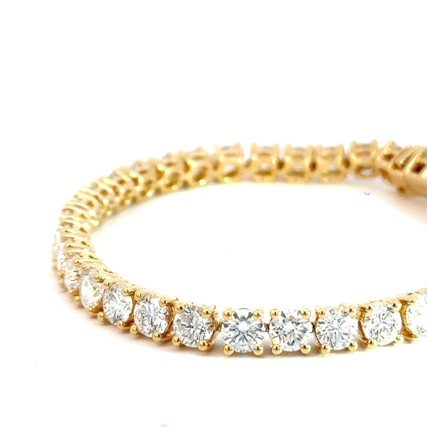 18CT Yellow Gold Tennis Bracelet 17.05CT Lab Diamond Aces Jewellers 
