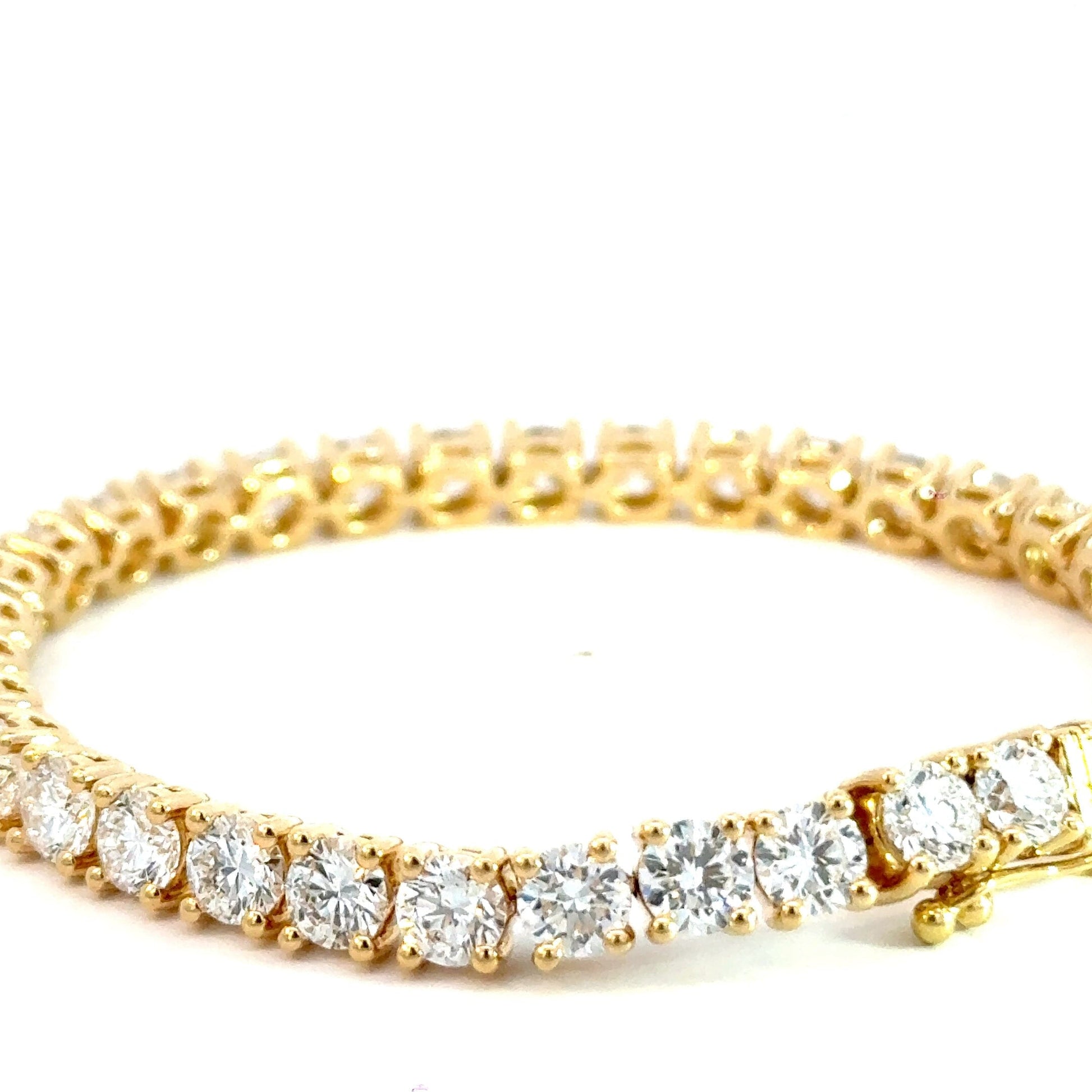 18CT Yellow Gold Tennis Bracelet 17.05CT Lab Diamond Aces Jewellers 