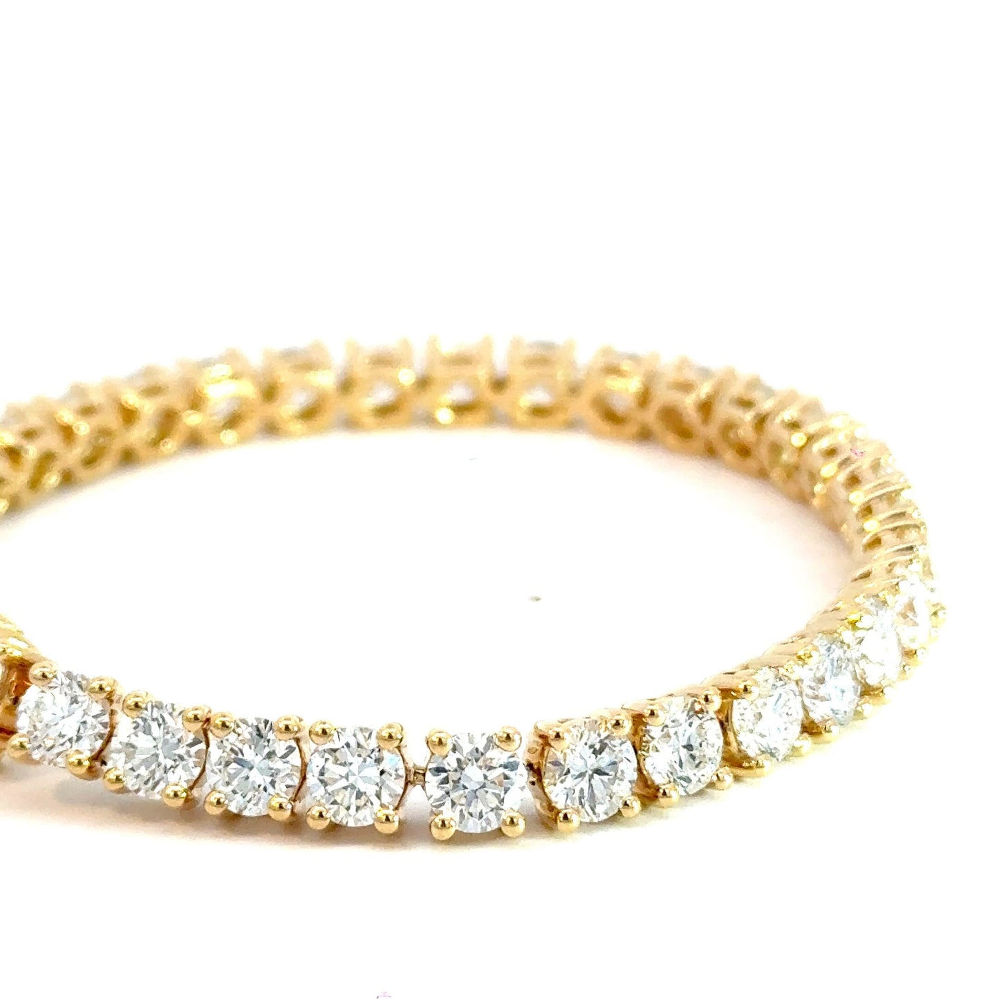 18CT Yellow Gold Tennis Bracelet 17.05CT Lab Diamond Aces Jewellers 