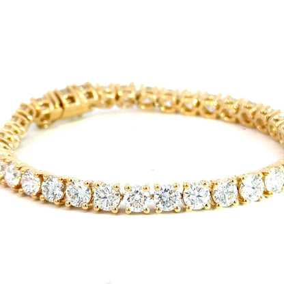 18CT Yellow Gold Tennis Bracelet 17.05CT Lab Diamond Aces Jewellers 