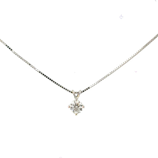 9CT White Gold 0.50CT Lab Diamond Necklace Aces Jewellers 