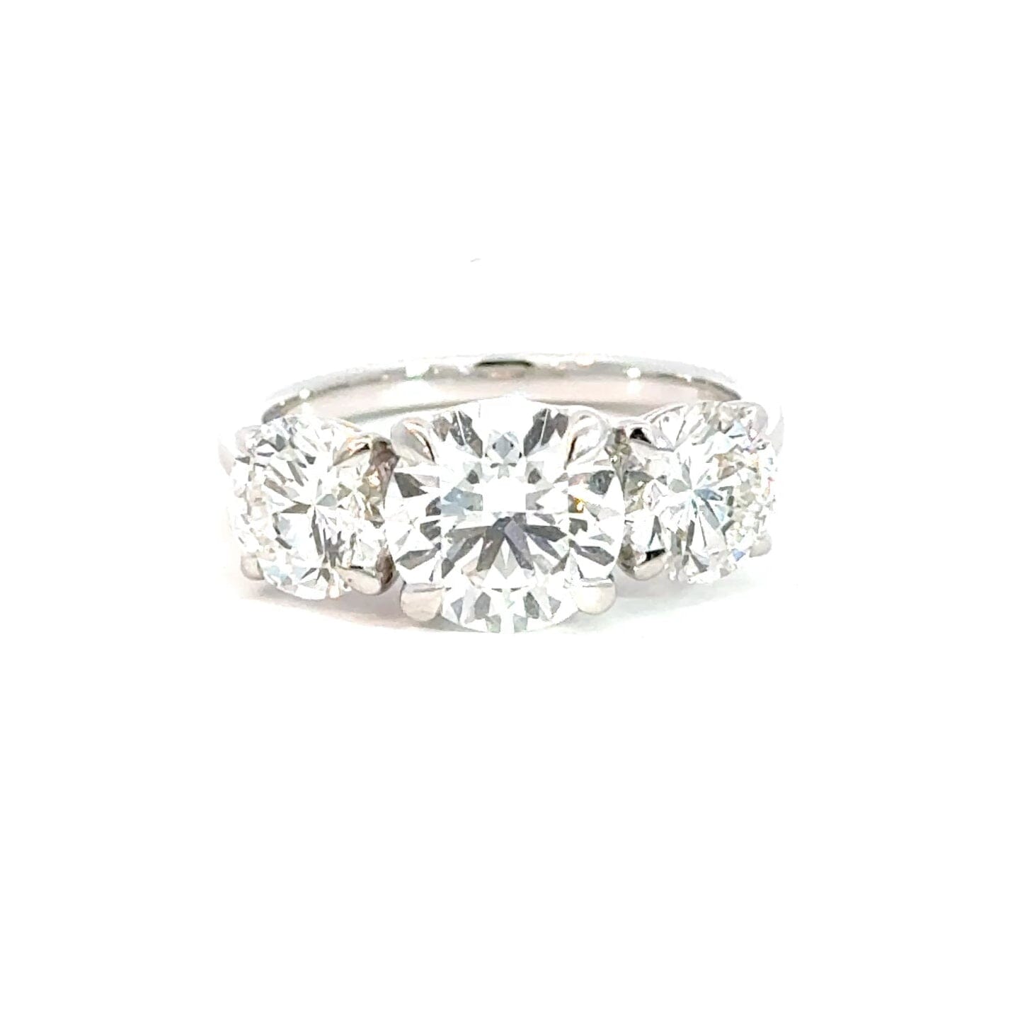 18CT White Gold Round Trilogy 4CT Lab Diamond Ring Aces Jewellers