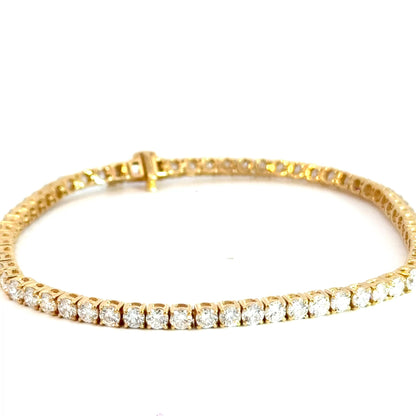 18CT Yellow Gold Tennis Bracelet 5.00CT Lab Diamond Aces Jewellers 