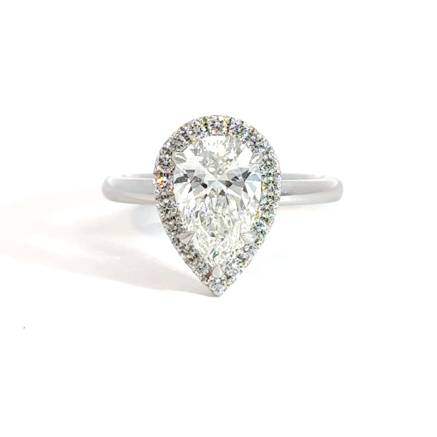 18CT White Gold Teardrop 2.00CT Lab Diamond Ring Aces Jewellers 