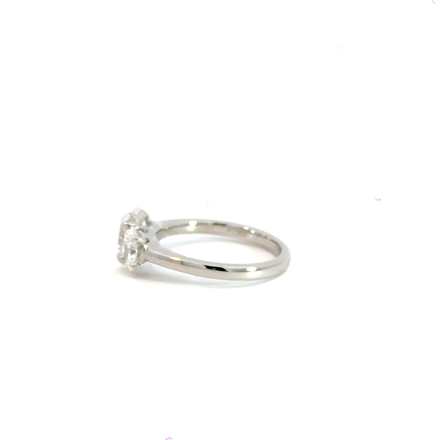 Platinum Oval Trilogy 1.50CT Lab Diamond Ring Aces Jewellers 