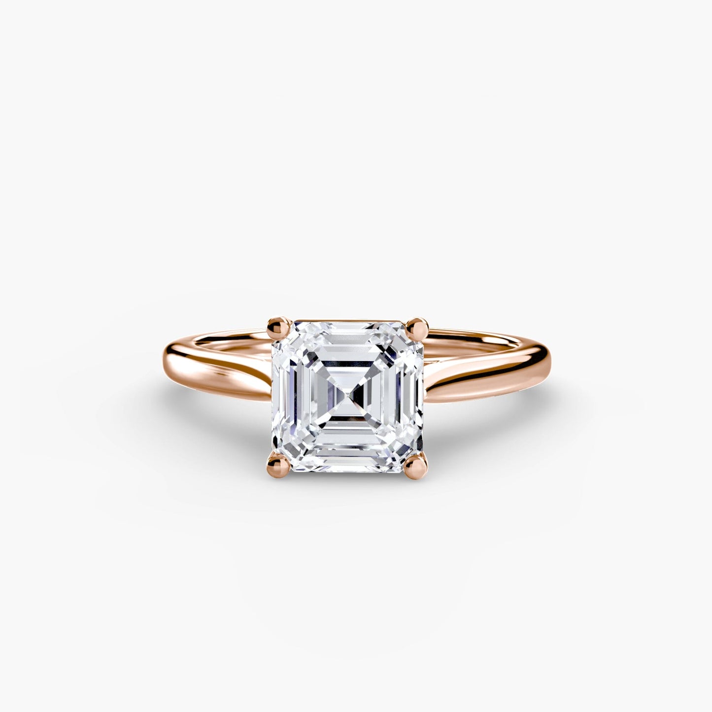 Solitaire ring 1 setting Aces Jewellers 9K Rose Gold Asscher 