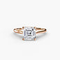 Solitaire ring 1 setting Aces Jewellers 9K Rose Gold Asscher 