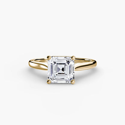 Solitaire ring 1 setting Aces Jewellers 9K Yellow Gold Asscher 