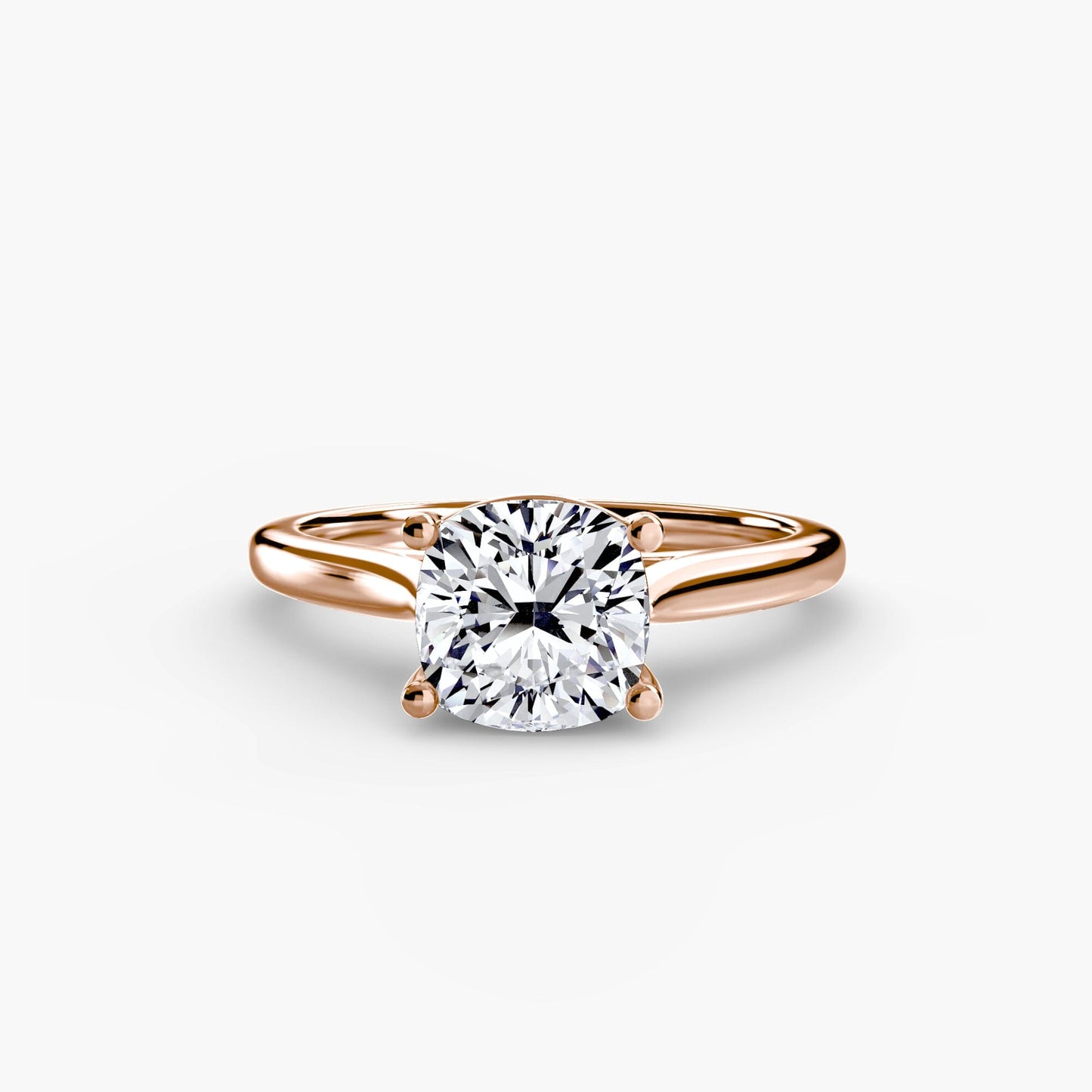 Solitaire ring 1 setting Aces Jewellers 9K Rose Gold Cushion 