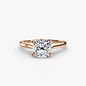 Solitaire ring 1 setting Aces Jewellers 9K Rose Gold Cushion 