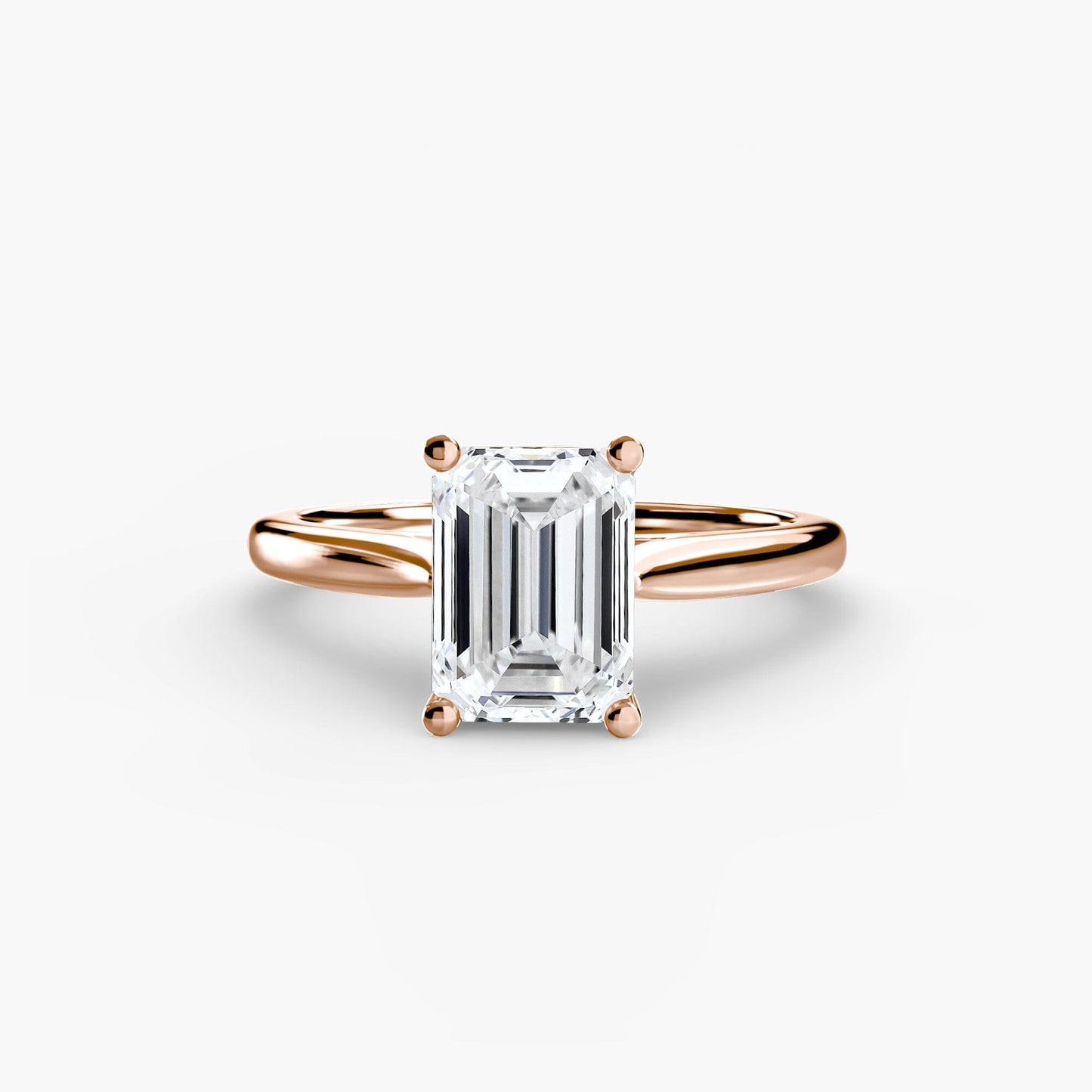 Solitaire ring 1 setting Aces Jewellers 9K Rose Gold Emerald 