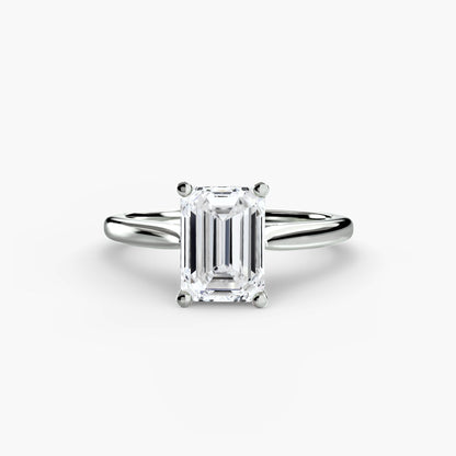Solitaire ring 1 setting Aces Jewellers 9K White Gold Emerald 