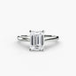 Solitaire ring 1 setting Aces Jewellers 9K White Gold Emerald 