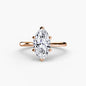 Solitaire ring 1 setting Aces Jewellers 9K Rose Gold Marquise 
