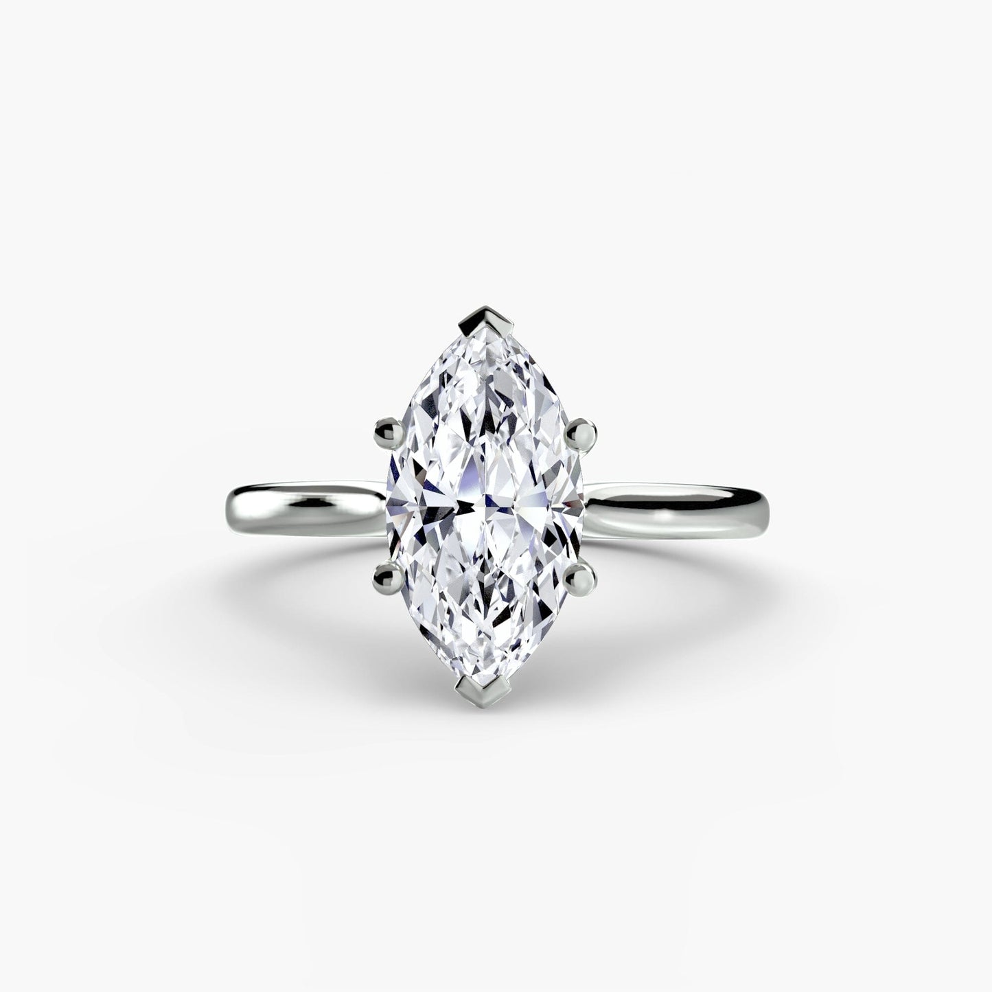 Solitaire ring 1 setting Aces Jewellers 9K White Gold Marquise 