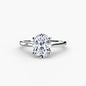 Solitaire ring 1 setting Aces Jewellers 9K White Gold Oval 