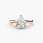 Solitaire ring 1 setting Aces Jewellers 9K Rose Gold Pear 