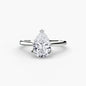Solitaire ring 1 setting Aces Jewellers 9K White Gold Pear 