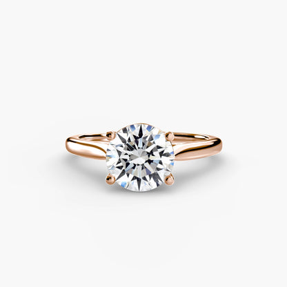 Solitaire ring 1 setting Aces Jewellers 9K Rose Gold Round 