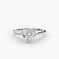 Solitaire ring 1 setting Aces Jewellers 9K White Gold Heart 