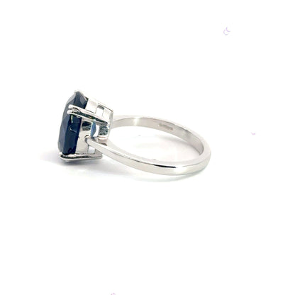 Platinum Heat Treated 4.50CT Sapphire Solitaire Aces Jewellers 