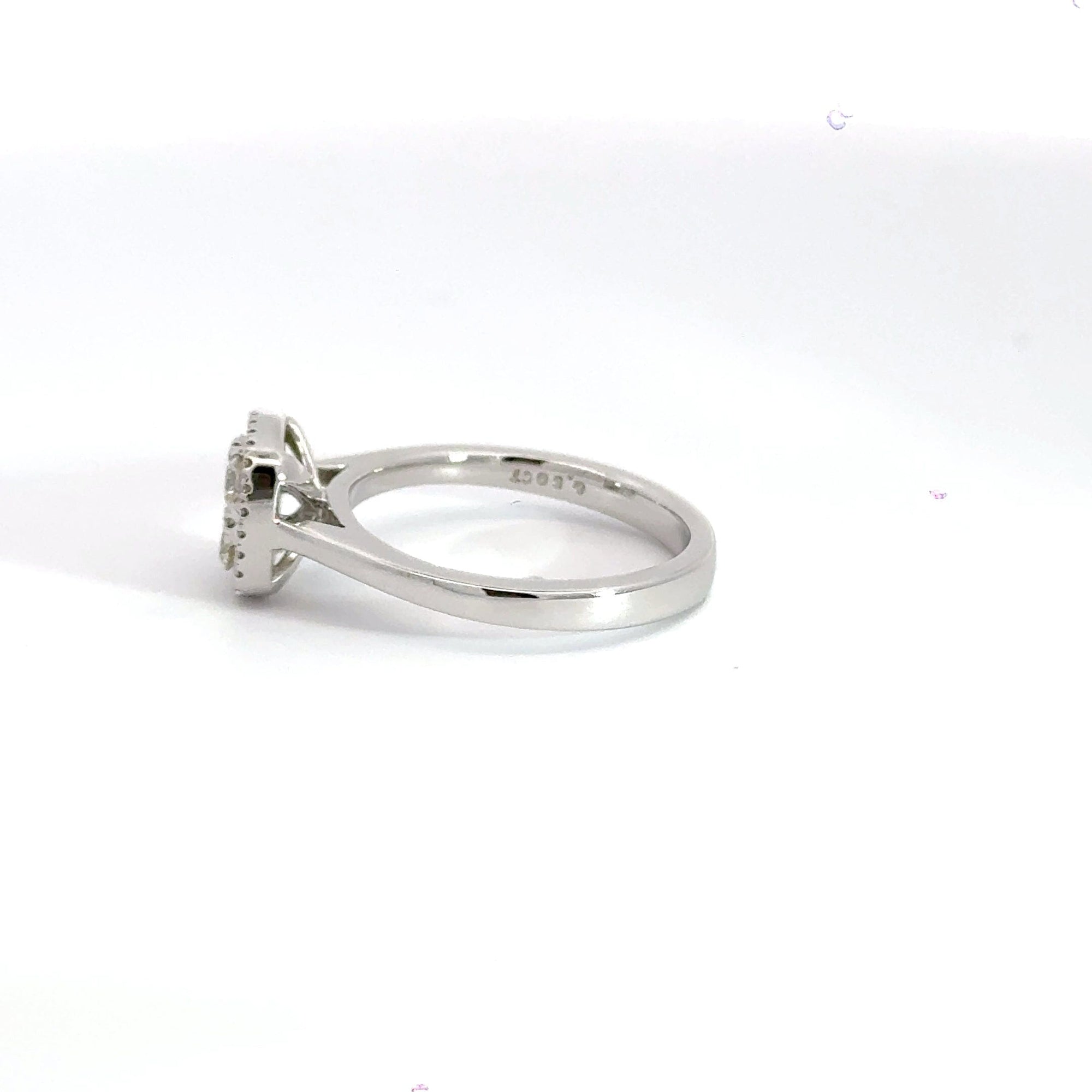 18CT White Gold Halo Diamond Ring Aces Jewellers 