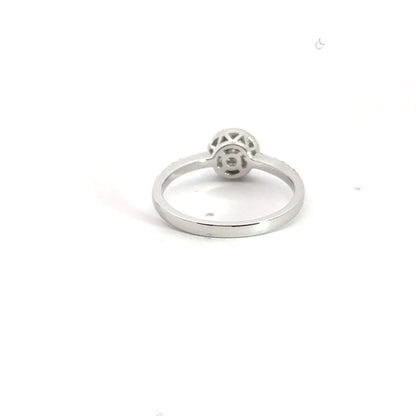 18CT White Gold Diamond Ring Halo Aces Jewellers 