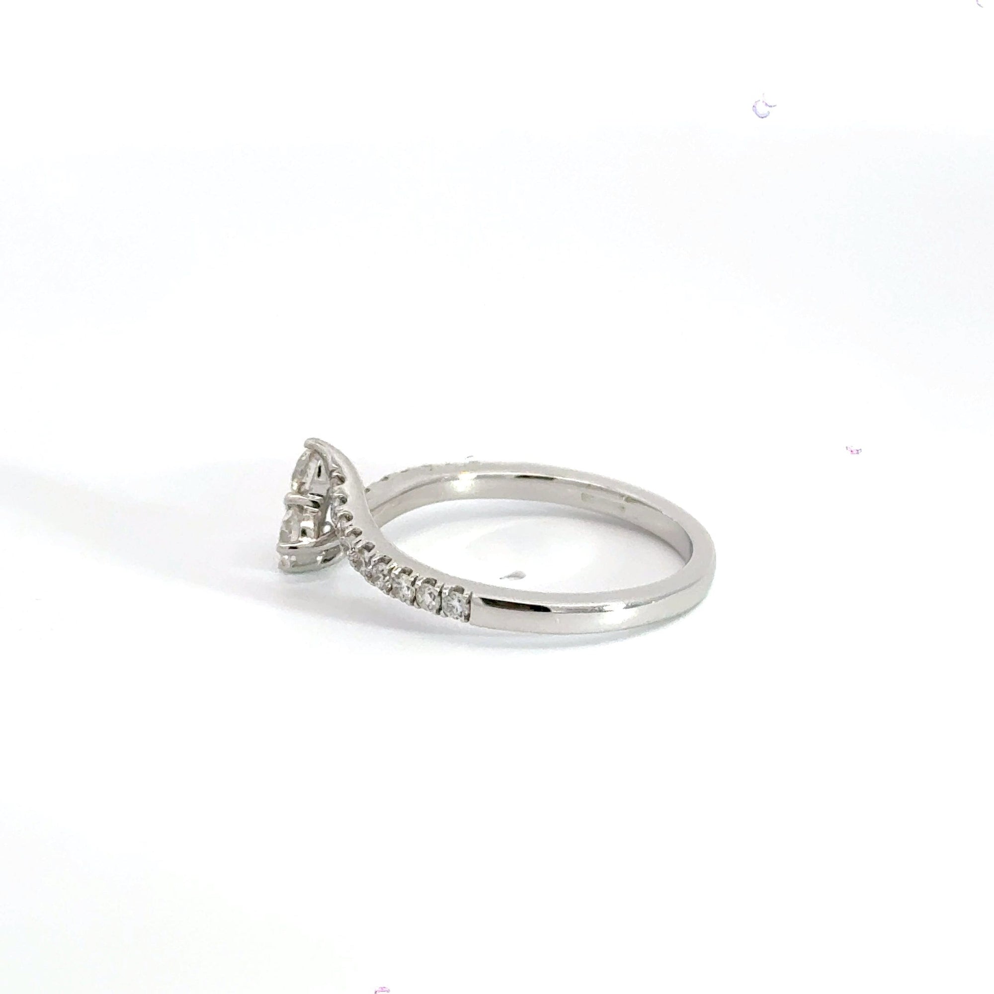 18CT White Gold Twist Diamond Ring Aces Jewellers 