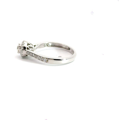 9CT White Gold Diamond Halo Ring Aces Jewellers 