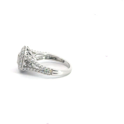 9CT White Gold Diamond Halo Ring Aces Jewellers 