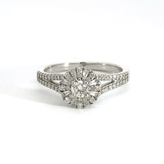 9CT White Gold Halo Diamond Ring Aces Jewellers 