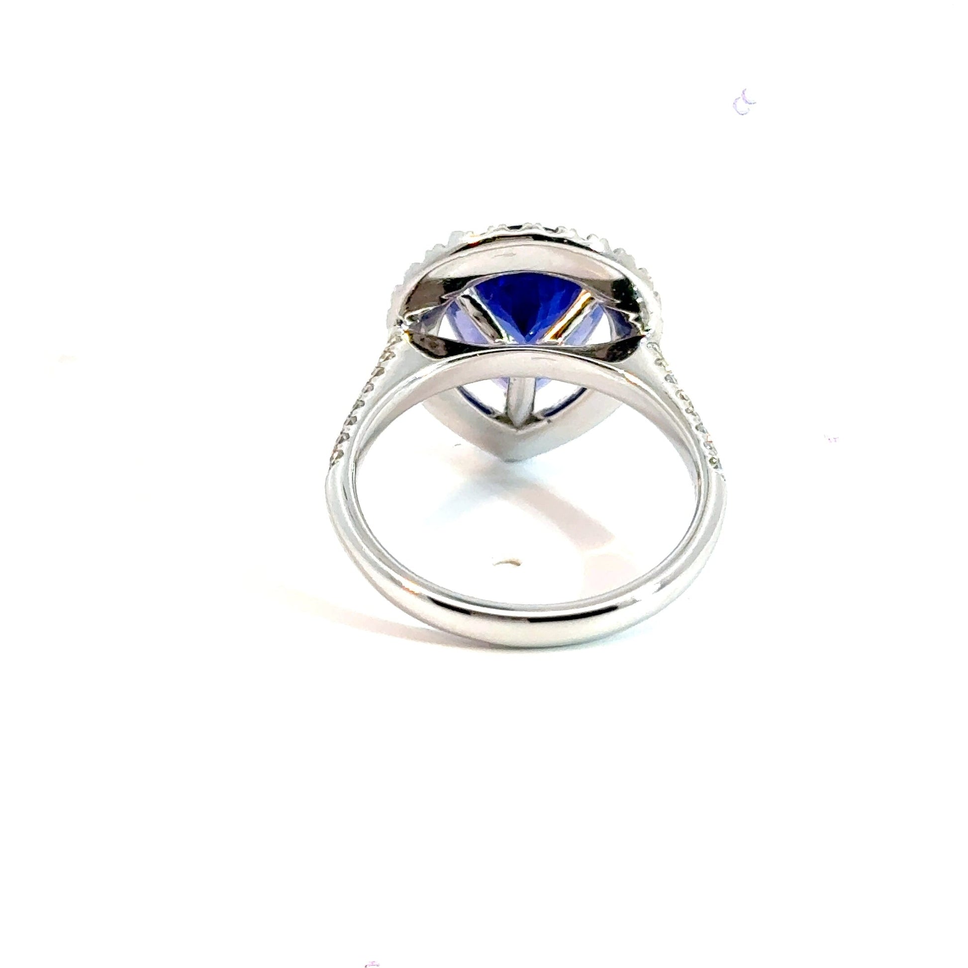 18CT White Gold Tanzanite & Diamond Teardrop Ring Aces Jewellers 