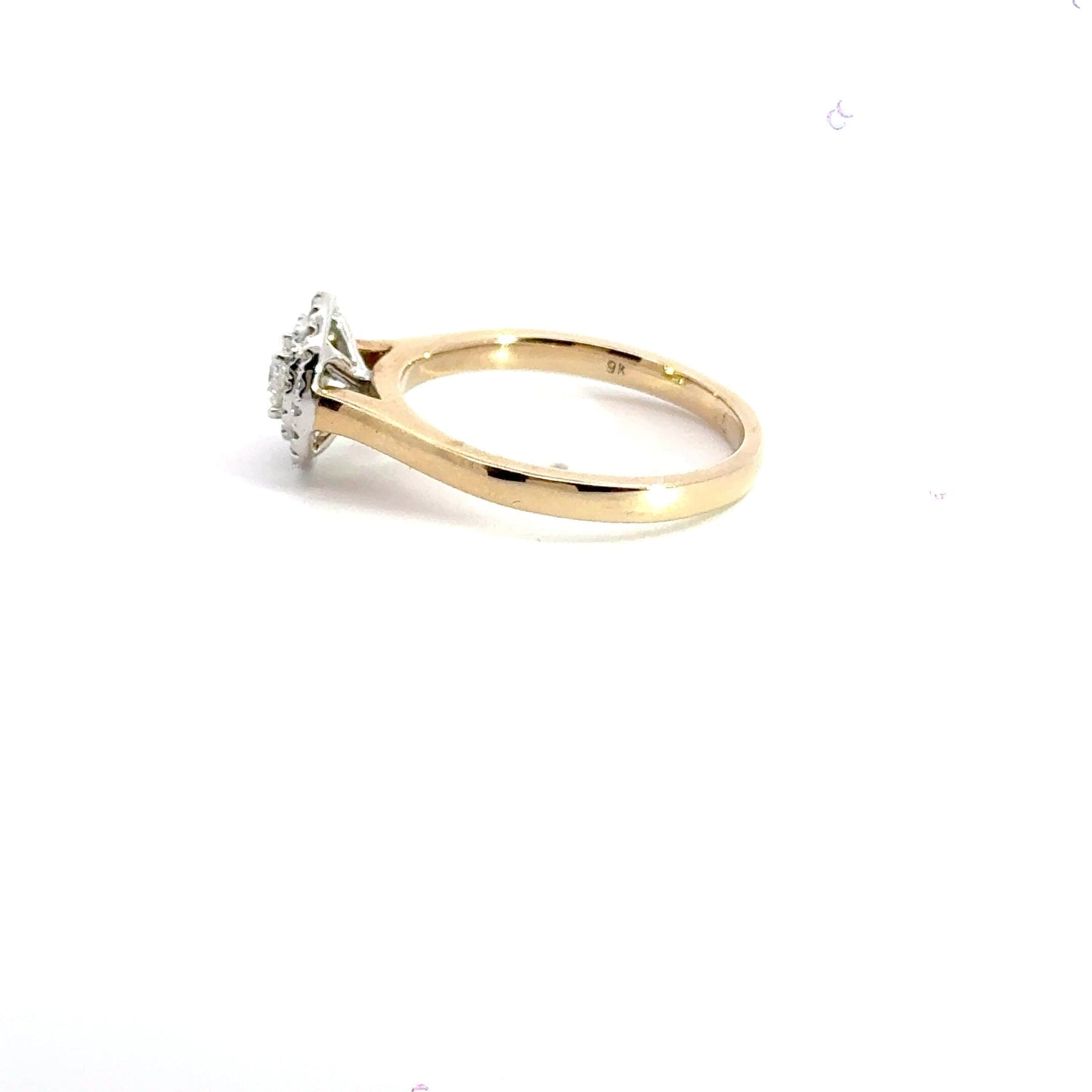 9CT Yellow Gold Double Halo Diamond Ring Aces Jewellers 