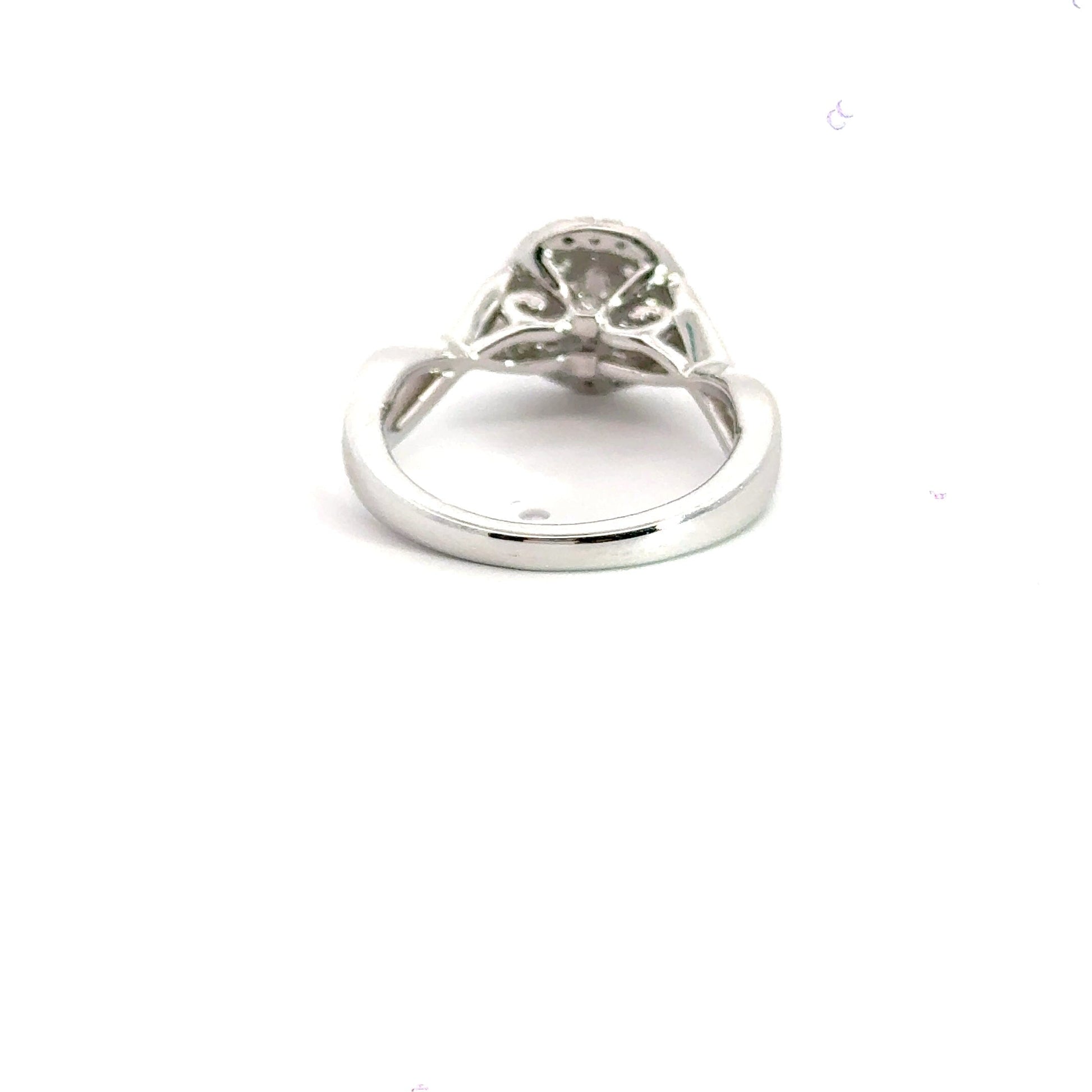 18CT White Gold Diamond Double Halo Ring Aces Jewellers 