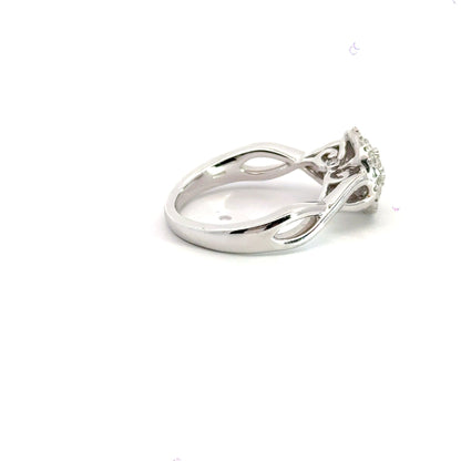 18CT White Gold Diamond Double Halo Ring Aces Jewellers 