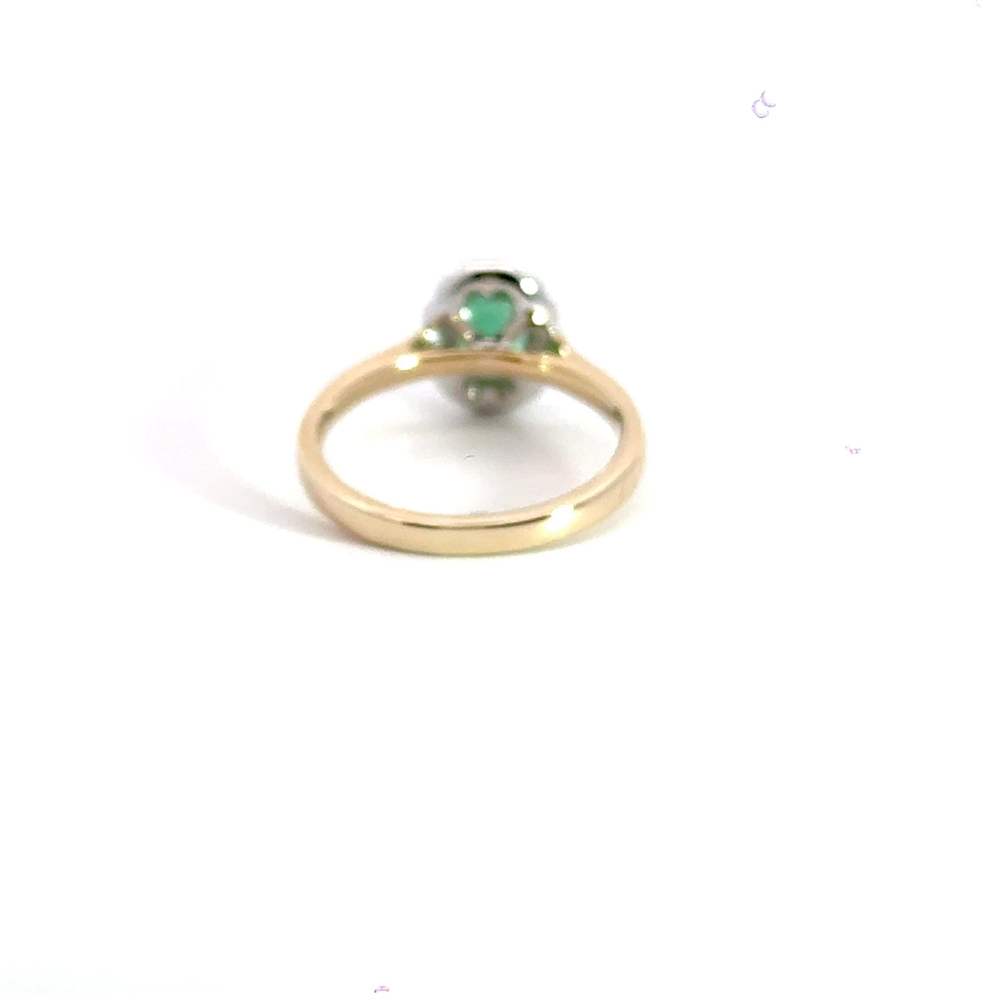 9CT Yellow Gold Emerald Diamond Ring Aces Jewellers 