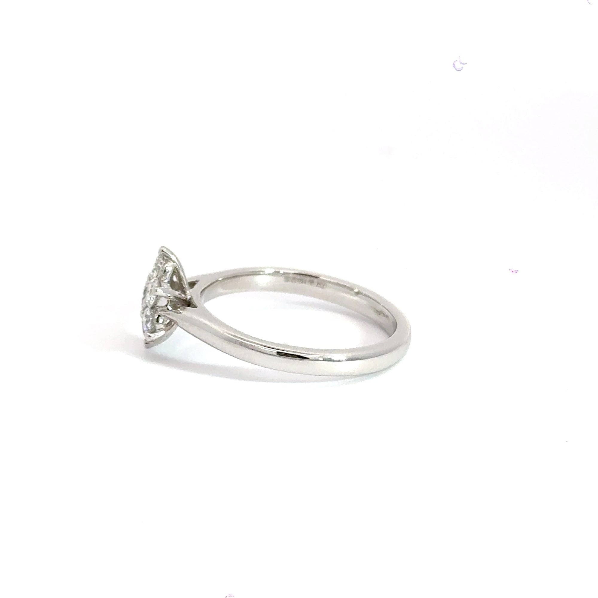 18CT White Gold Diamond Daisy Ring Aces Jewellers 