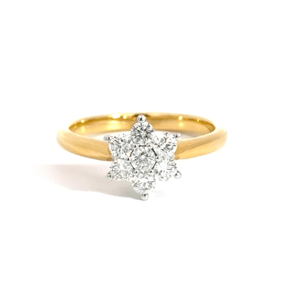 18CT Gold Diamond Daisy Ring Aces Jewellers 