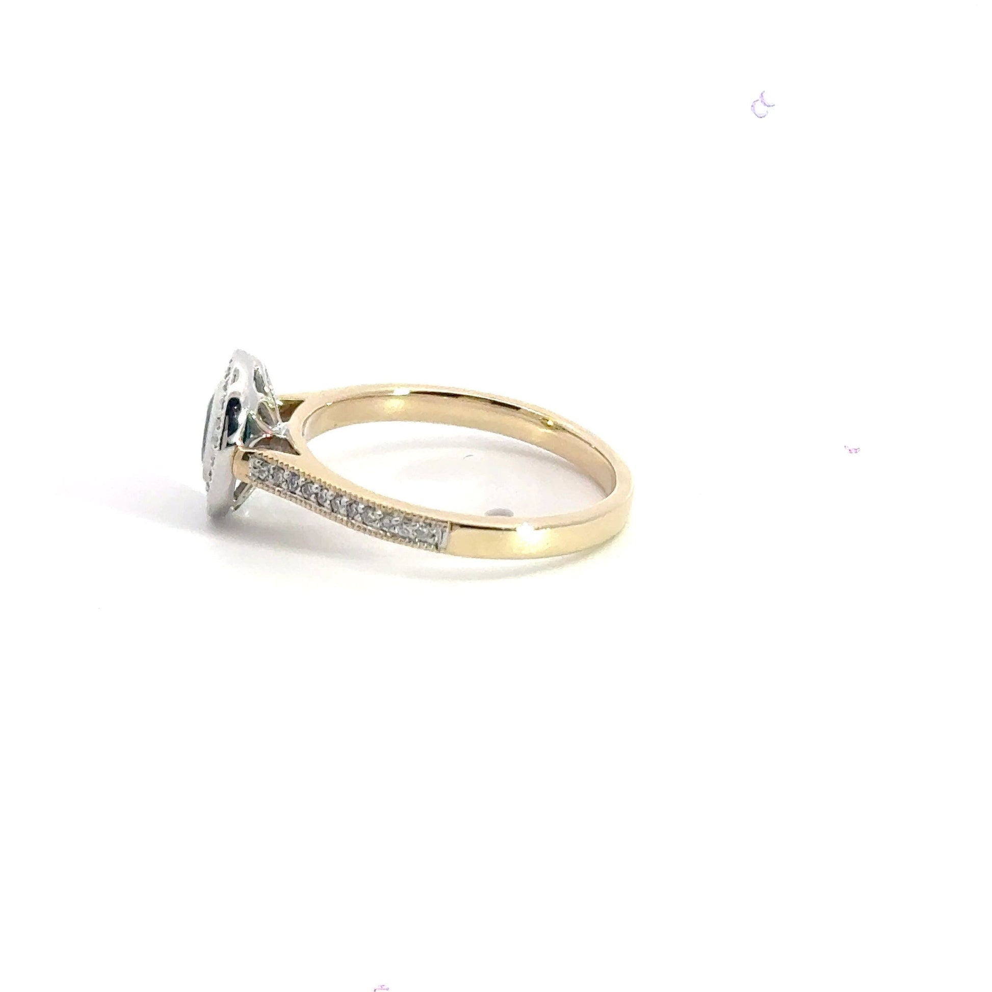 9CT Yellow Gold / White Gold Sapphire Diamond Ring Aces Jewellers 