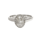 18CT White Gold Diamond Oval Halo Ring Aces Jewellers 