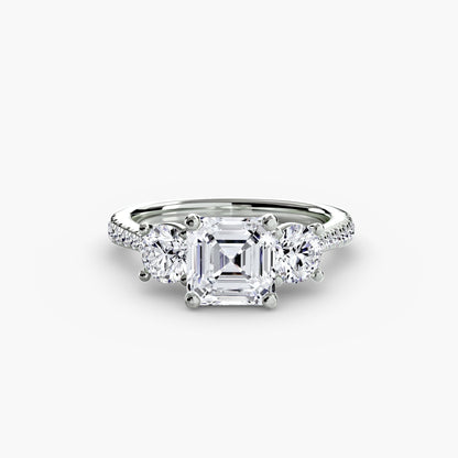 Three-Stone with Pavé Band setting Aces Jewellers 