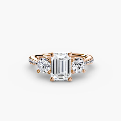 Three-Stone with Pavé Band setting Aces Jewellers 