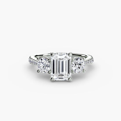 Three-Stone with Pavé Band setting Aces Jewellers 