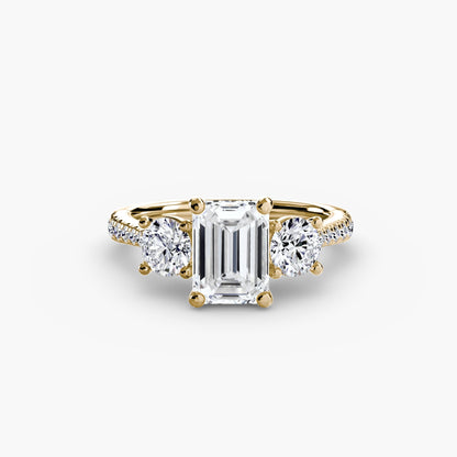 Three-Stone with Pavé Band setting Aces Jewellers 
