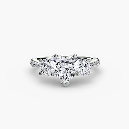 Three-Stone with Pavé Band setting Aces Jewellers 
