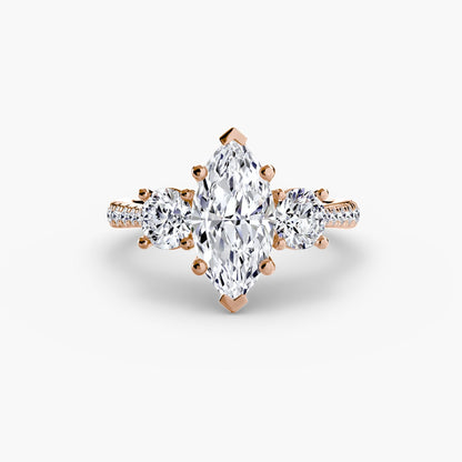 Three-Stone with Pavé Band setting Aces Jewellers 