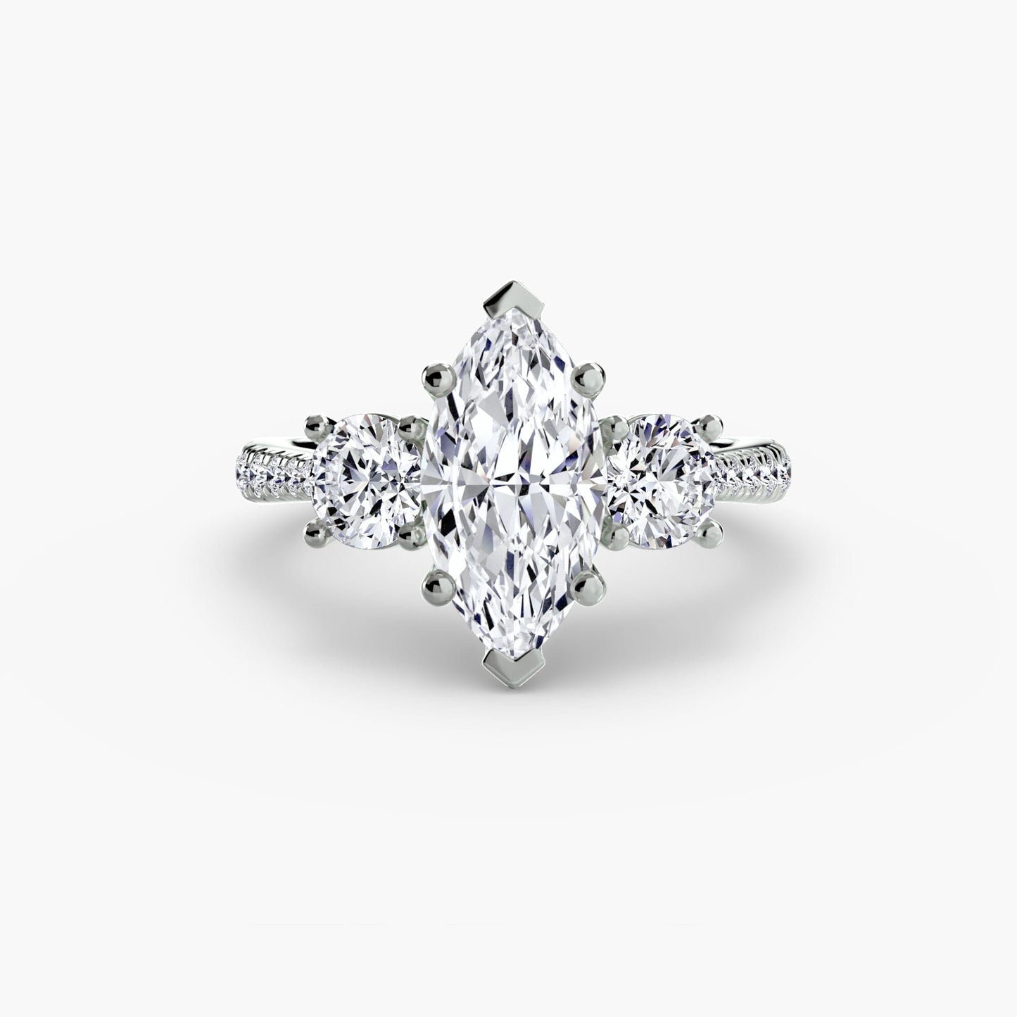 Three-Stone with Pavé Band setting Aces Jewellers 