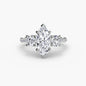 Three-Stone with Pavé Band setting Aces Jewellers 9K White Gold Marquise 